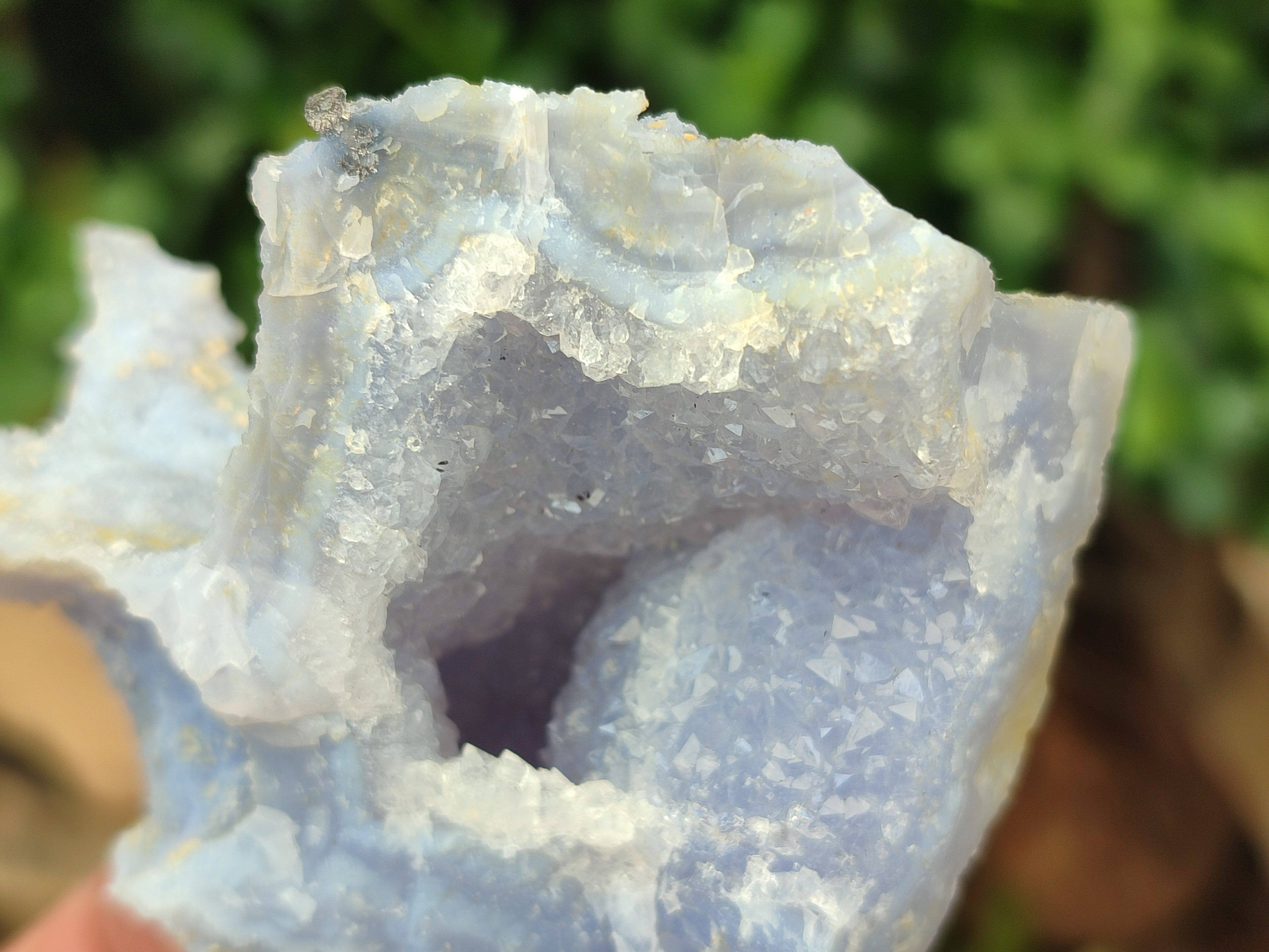 Natural Etched Blue Chalcedony Specimens x 6 From Nsanje, Malawi - Toprock Gemstones and Minerals 
