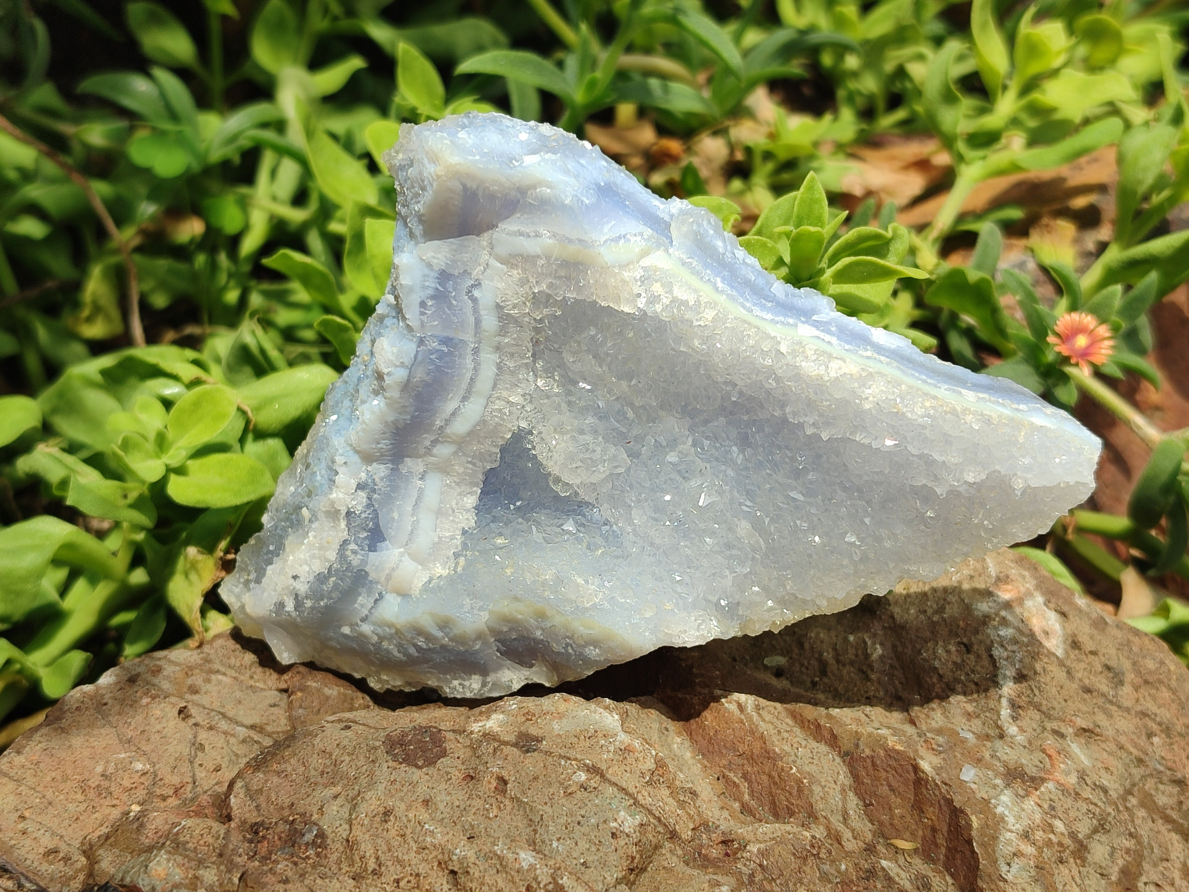 Natural Etched Blue Chalcedony Specimens x 6 From Nsanje, Malawi - Toprock Gemstones and Minerals 