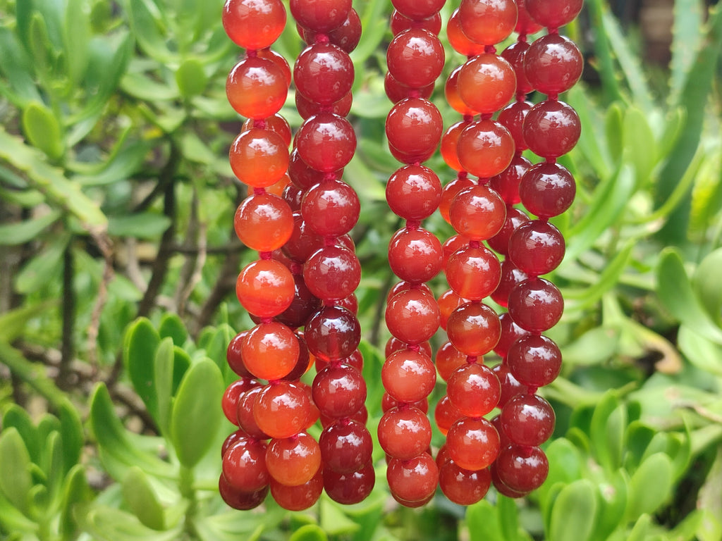 Polished Carnelian Agate Beaded Necklace - Sold per Item - From Brazil - Toprock Gemstones and Minerals 