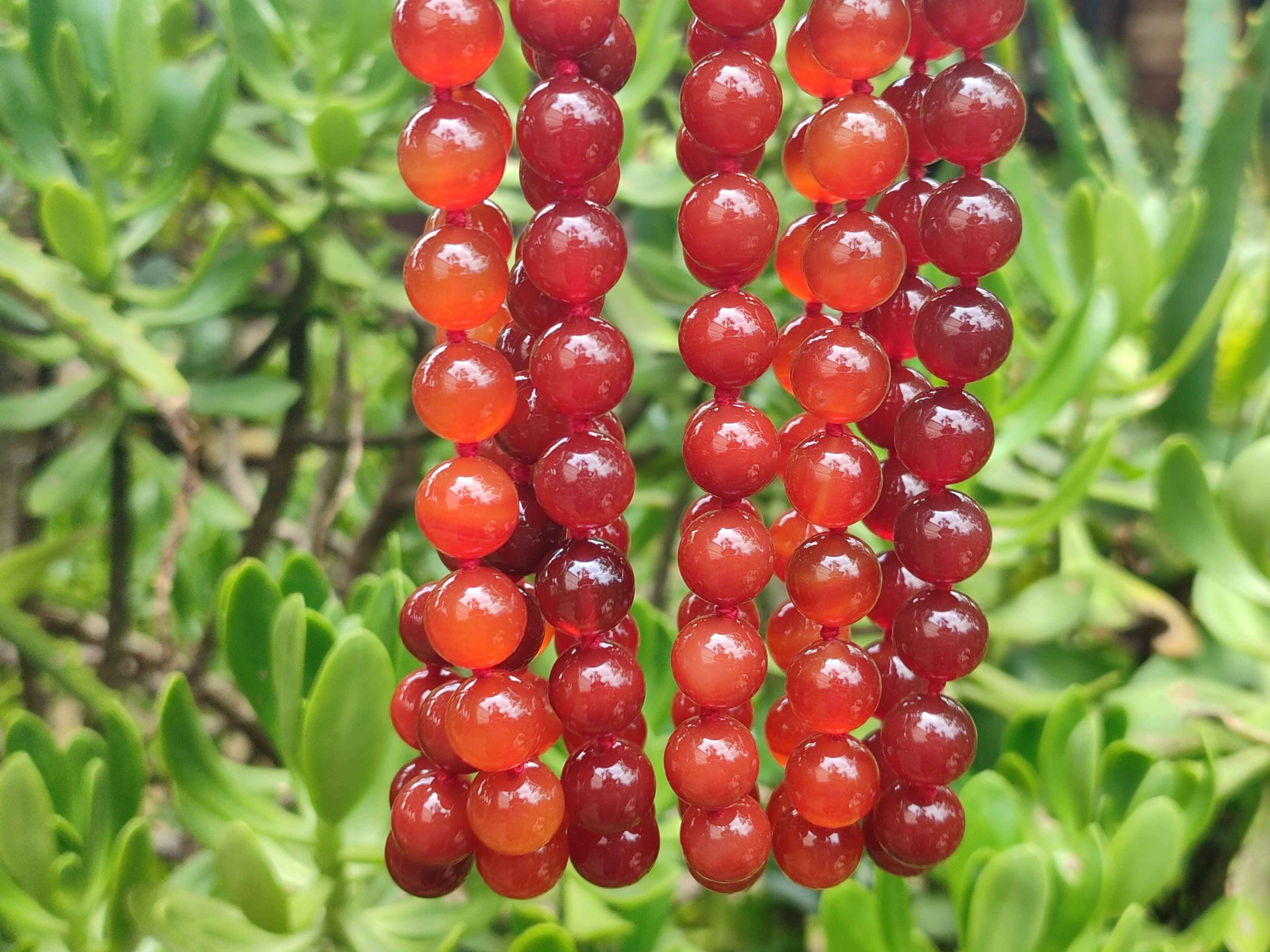 Polished Carnelian Agate Beaded Necklace - Sold per Item - From Brazil - Toprock Gemstones and Minerals 