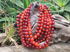 Polished Carnelian Agate Beaded Necklace - Sold per Item - From Brazil - Toprock Gemstones and Minerals 