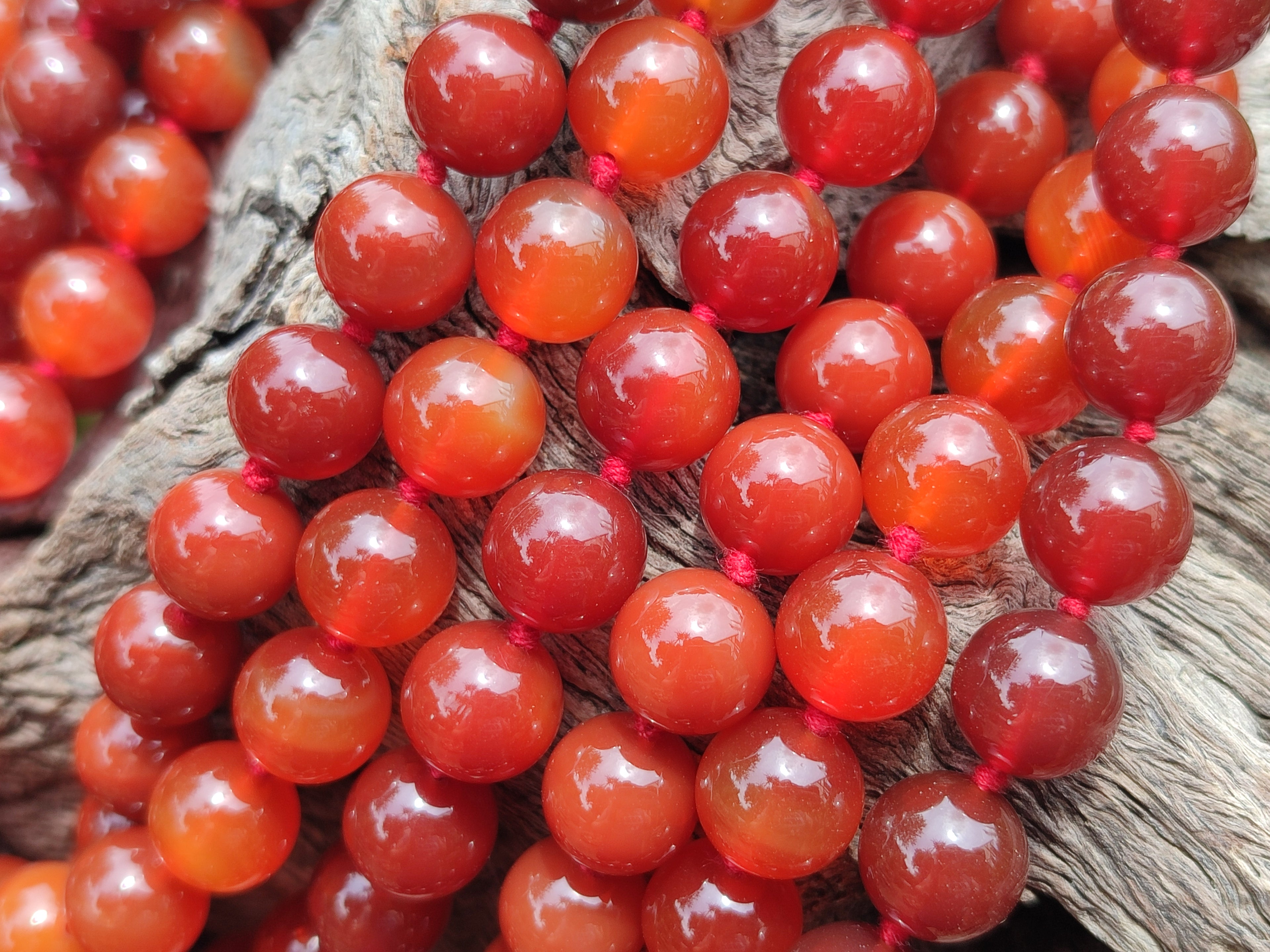 Polished Carnelian Agate Beaded Necklace - Sold per Item - From Brazil - Toprock Gemstones and Minerals 