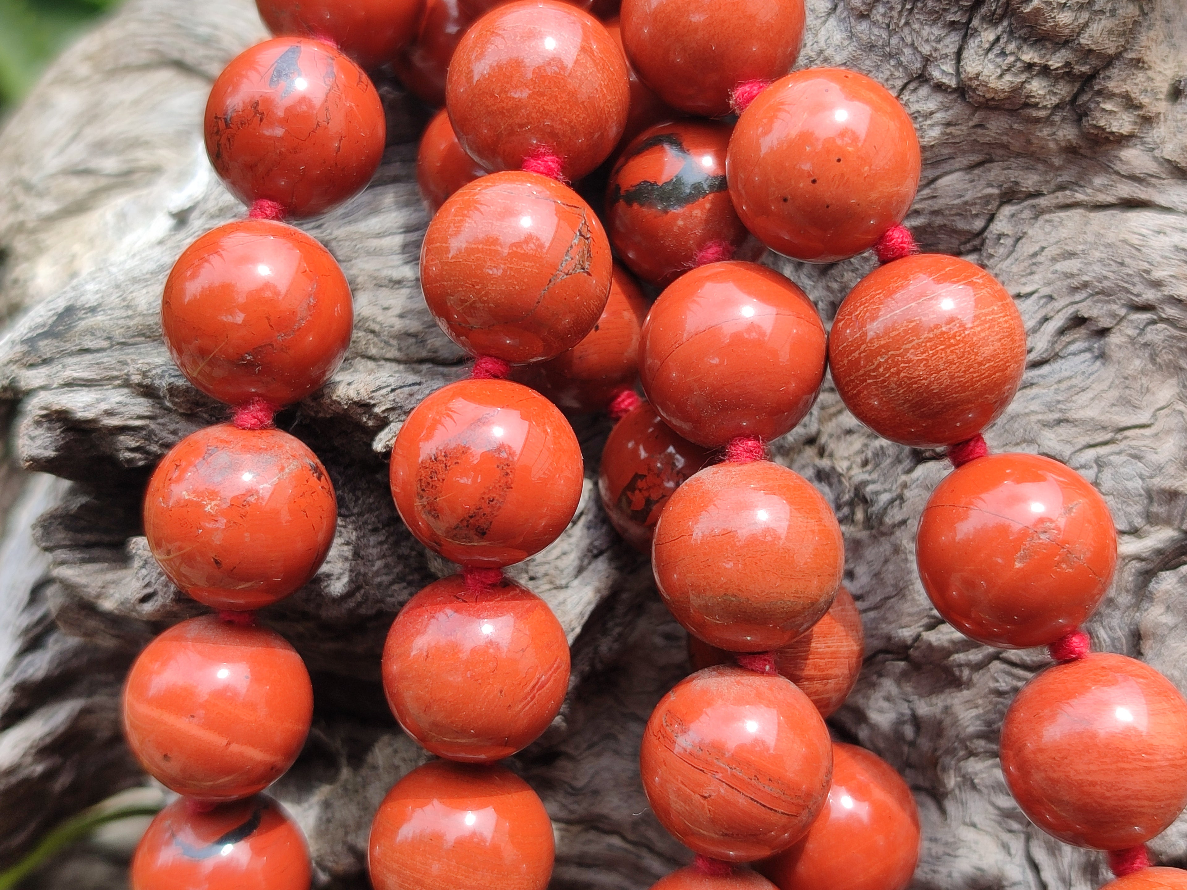 Polished Red Jasper Bead Necklace - Sold Per Item - From South Africa - Toprock Gemstones and Minerals 