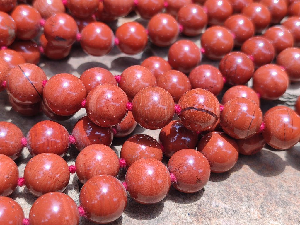 Polished Red Jasper Bead Necklace - Sold Per Item - From South Africa - Toprock Gemstones and Minerals 