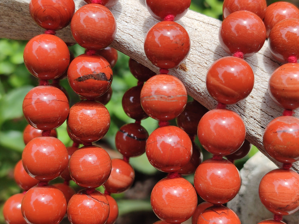 Polished Red Jasper Bead Necklace - Sold Per Item - From South Africa - Toprock Gemstones and Minerals 