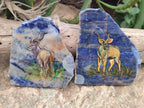 Hand Made Kudu Decoupage on Sodalite Stone Slabs - sold per item - From Namibia - Toprock Gemstones and Minerals 