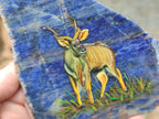 Hand Made Kudu Decoupage on Sodalite Stone Slabs - sold per item - From Namibia - Toprock Gemstones and Minerals 