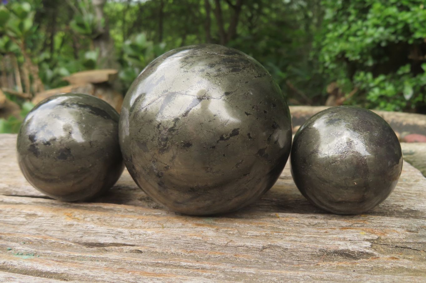 Polished Pharaoh Stone Spheres x 3 From Zimbabwe - Toprock Gemstones and Minerals 