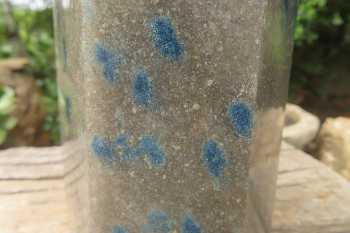Polished Blue Spinel Spotted Quartz Tower x 1 From Madagascar - Toprock Gemstones and Minerals 