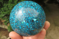 Polished Chrysocolla Conglomerate Sphere x 1 From Congo - Toprock Gemstones and Minerals 