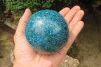 Polished Chrysocolla Conglomerate Sphere x 1 From Congo - Toprock Gemstones and Minerals 
