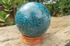 Polished Chrysocolla Conglomerate Sphere x 1 From Congo - Toprock Gemstones and Minerals 