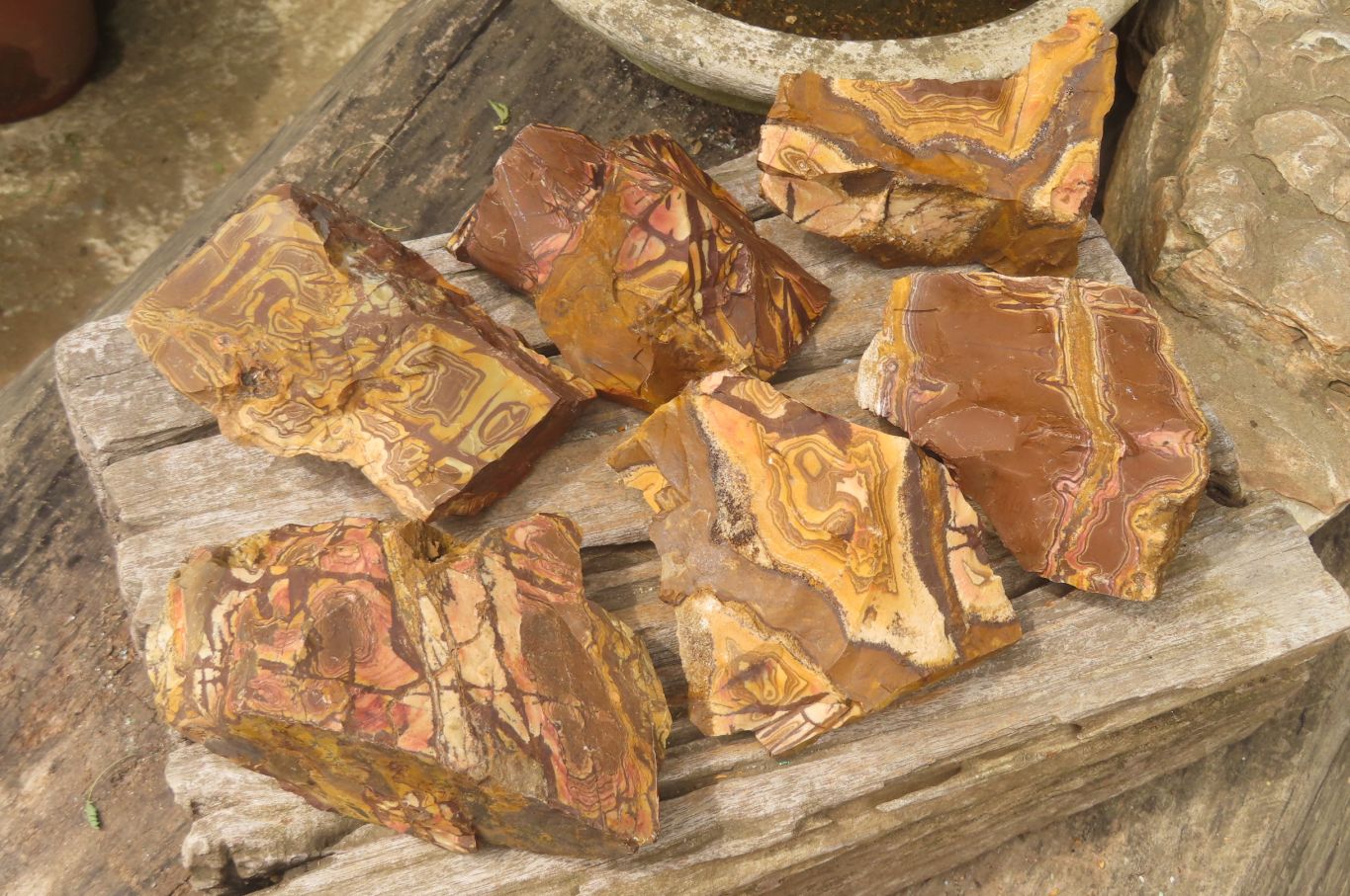 Natural Nguni Jasper Cobbed Specimens x 6 From Prieska, South Africa - Toprock Gemstones and Minerals 