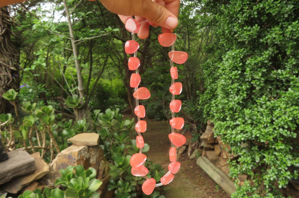 Hand Made Strawberry Quartz Bead Necklaces - Sold Per Item - From China - Toprock Gemstones and Minerals 