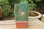 Hand Made Kudu Decoupage Stone Slabs x 6 From Southern Africa - Toprock Gemstones and Minerals 