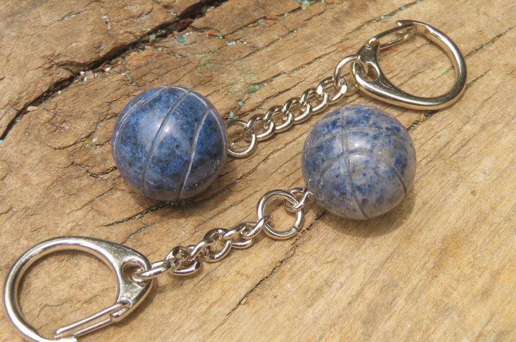 Hand Made Dumortierite Keyrings - sold per item - From Mozambique - Toprock Gemstones and Minerals 