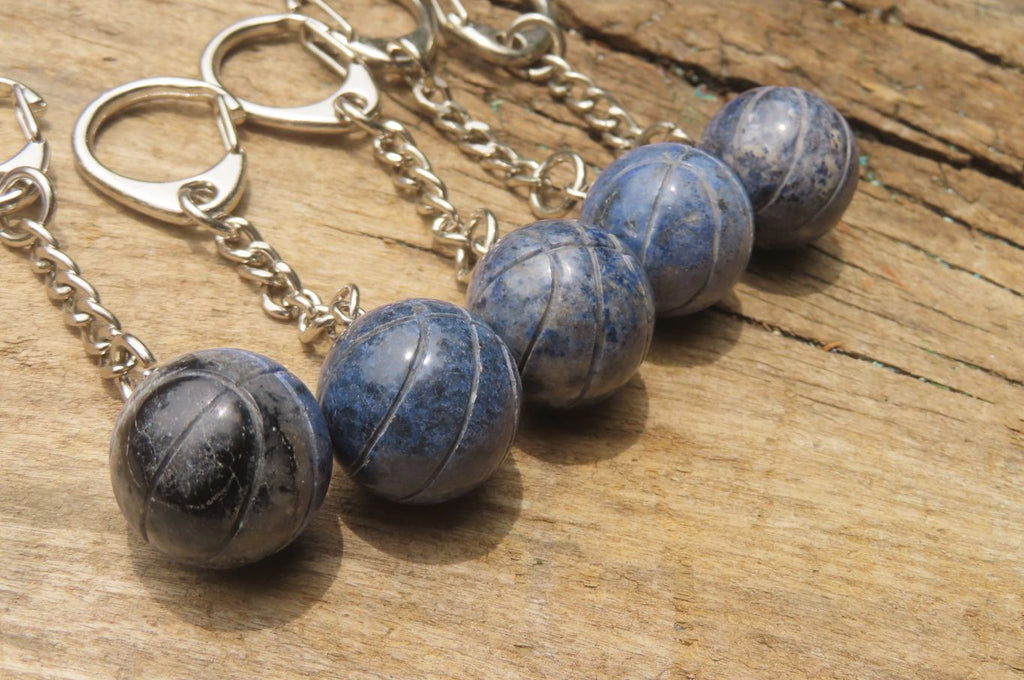 Hand Made Dumortierite Keyrings - sold per item - From Mozambique - Toprock Gemstones and Minerals 