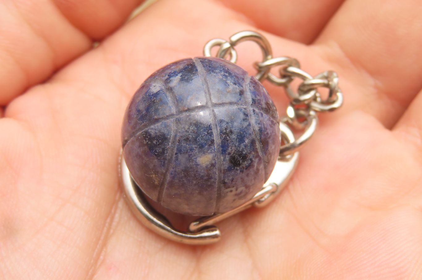 Hand Made Dumortierite Keyrings - sold per item - From Mozambique - Toprock Gemstones and Minerals 