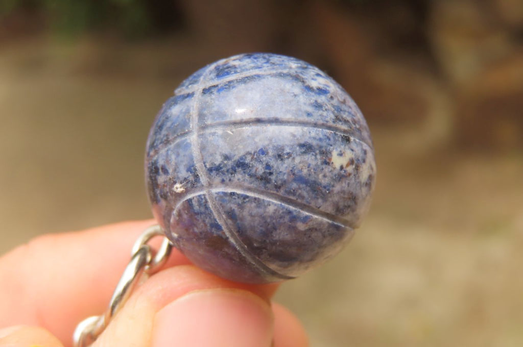 Hand Made Dumortierite Keyrings - sold per item - From Mozambique - Toprock Gemstones and Minerals 