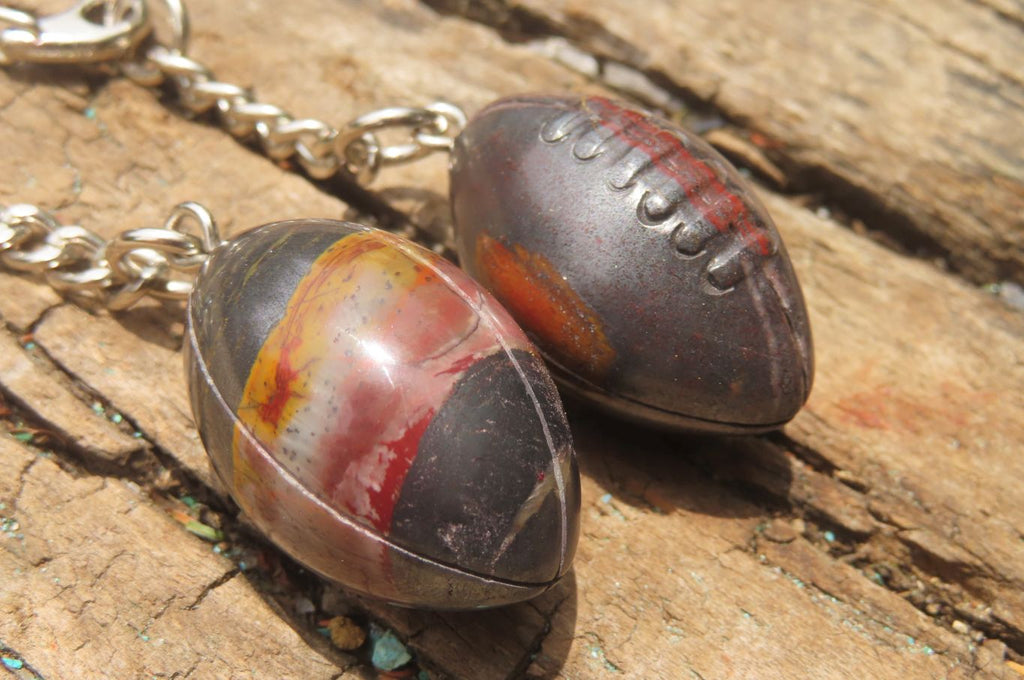 Hand Made Tiger Iron Jasper Keyrings - sold per item -From South Africa - Toprock Gemstones and Minerals 