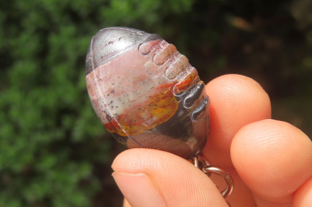 Hand Made Tiger Iron Jasper Keyrings - sold per item -From South Africa - Toprock Gemstones and Minerals 