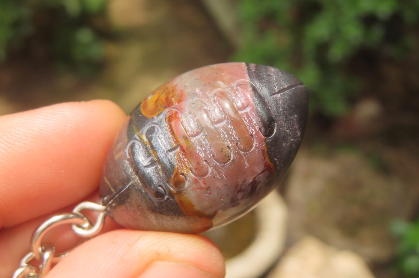 Hand Made Tiger Iron Jasper Keyrings - sold per item -From South Africa - Toprock Gemstones and Minerals 