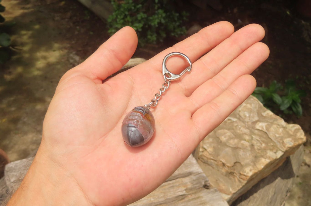 Hand Made Tiger Iron Jasper Keyrings - sold per item -From South Africa - Toprock Gemstones and Minerals 