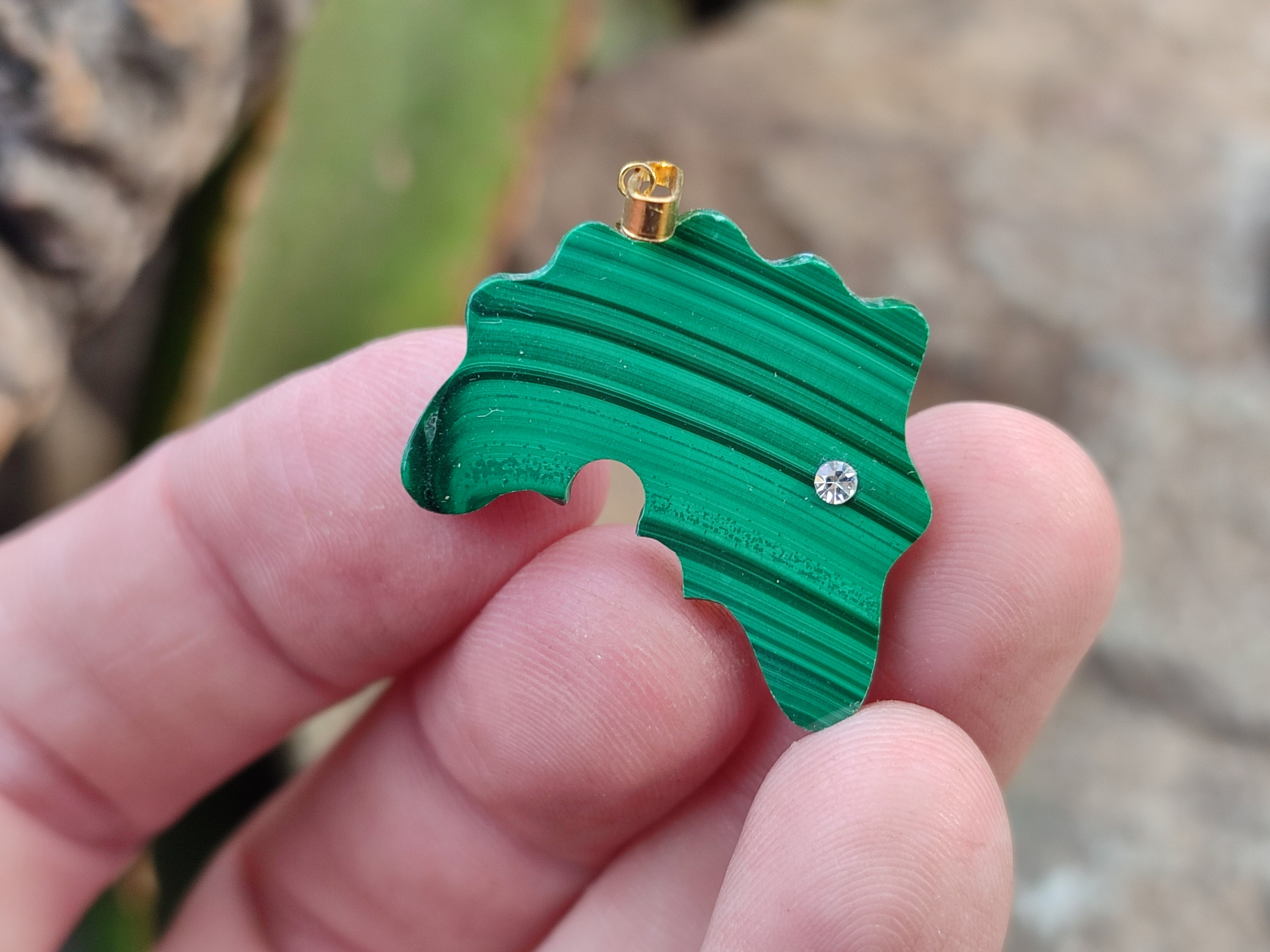 Hand Made Flower Malachite Africa Pendants - sold per item - From Congo - Toprock Gemstones and Minerals 