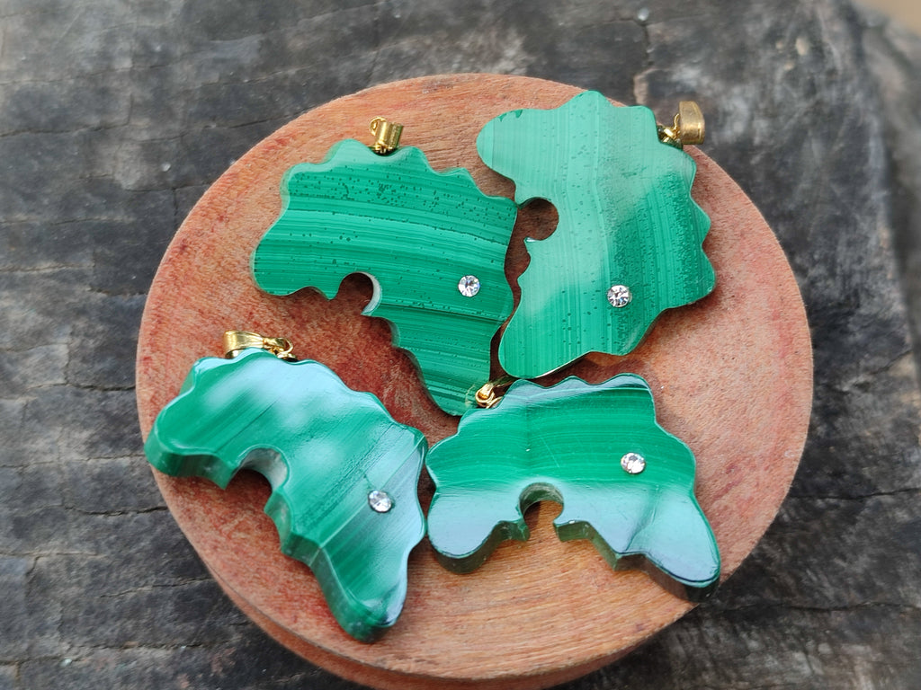 Hand Made Flower Malachite Africa Pendants - sold per item - From Congo - Toprock Gemstones and Minerals 