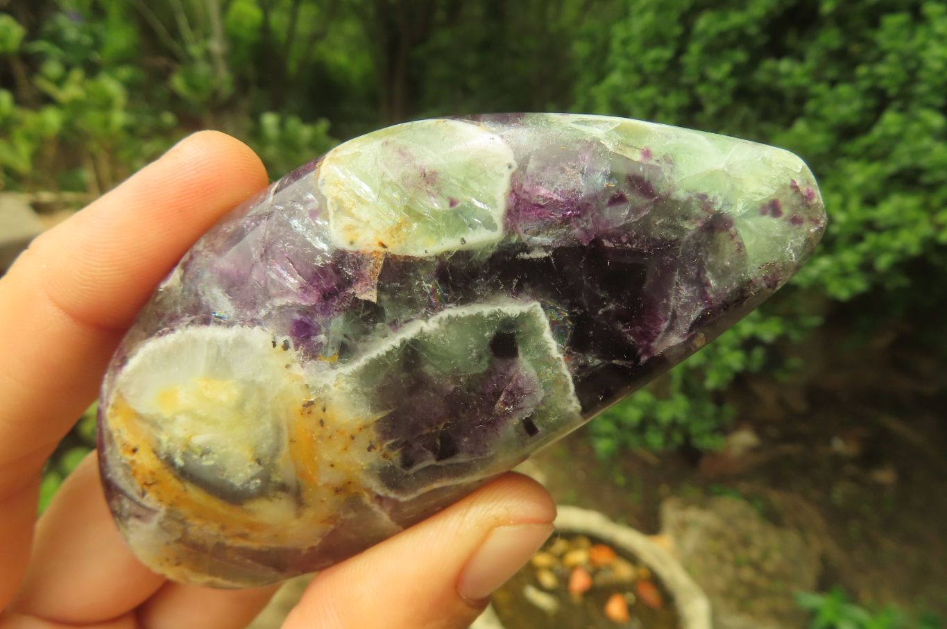 Polished Watermelon Fluorite Free Forms x 6 From Namibia - Toprock Gemstones and Minerals 
