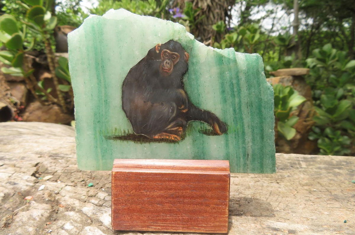 Hand Made Chimpanzee Decoupage Stone Slabs x 6 From Southern Africa - Toprock Gemstones and Minerals 