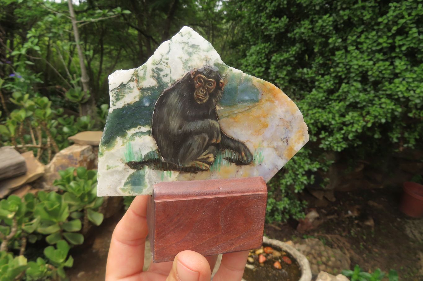 Hand Made Chimpanzee Decoupage Stone Slabs x 6 From Southern Africa - Toprock Gemstones and Minerals 