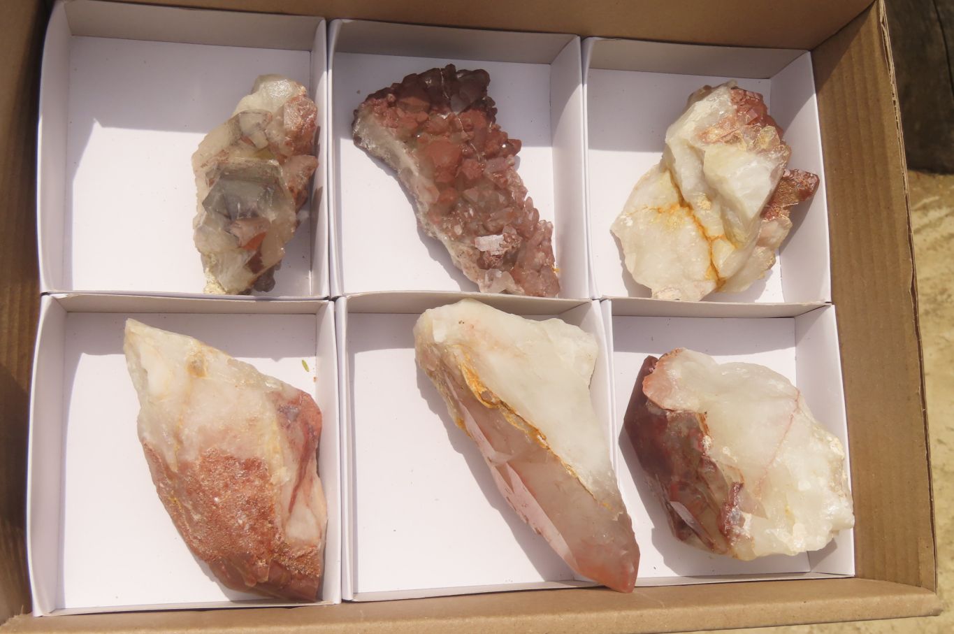 Natural Red Hematoid Quartz Clusters x 6 From Karoi, Zimbabwe - Toprock Gemstones and Minerals 