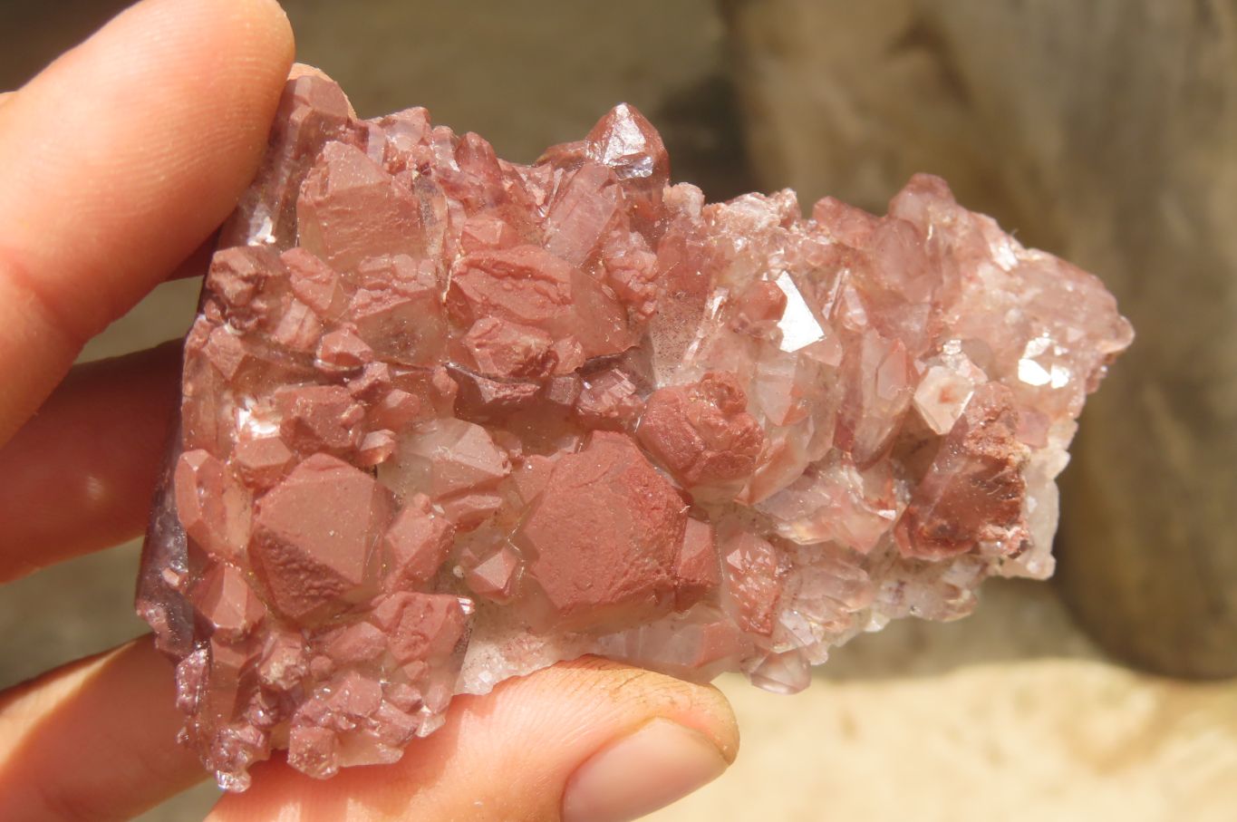 Natural Red Hematoid Quartz Clusters x 6 From Karoi, Zimbabwe - Toprock Gemstones and Minerals 
