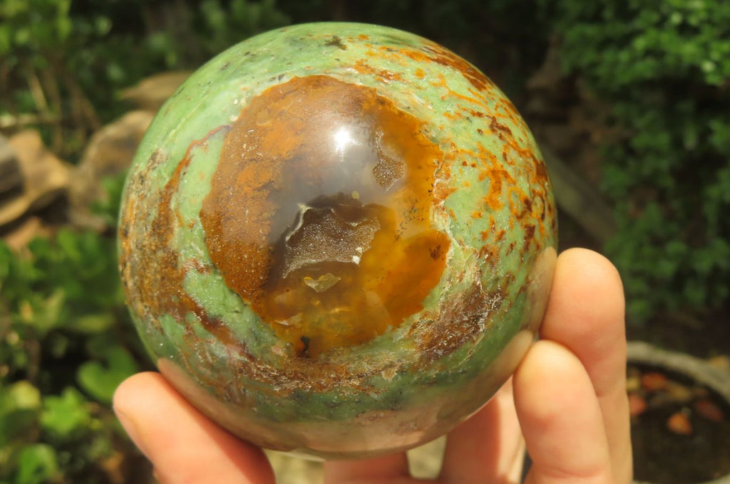 Polished Chrysoprase Spheres x 2 From Madagascar - Toprock Gemstones and Minerals 