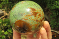 Polished Chrysoprase Spheres x 2 From Madagascar - Toprock Gemstones and Minerals 