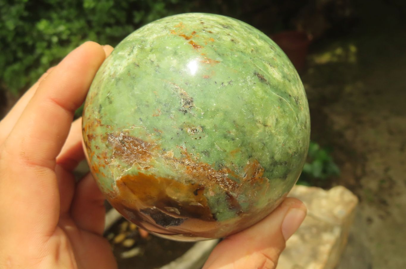 Polished Chrysoprase Spheres x 2 From Madagascar - Toprock Gemstones and Minerals 
