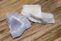 Natural Etched Blue Chalcedony Specimens x 6 From Nsanje, Malawi - Toprock Gemstones and Minerals 