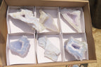 Natural Etched Blue Chalcedony Specimens x 6 From Nsanje, Malawi - Toprock Gemstones and Minerals 