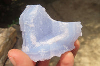 Natural Etched Blue Chalcedony Specimens x 6 From Nsanje, Malawi - Toprock Gemstones and Minerals 