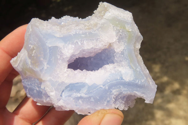 Natural Etched Blue Chalcedony Specimens x 6 From Nsanje, Malawi - Toprock Gemstones and Minerals 