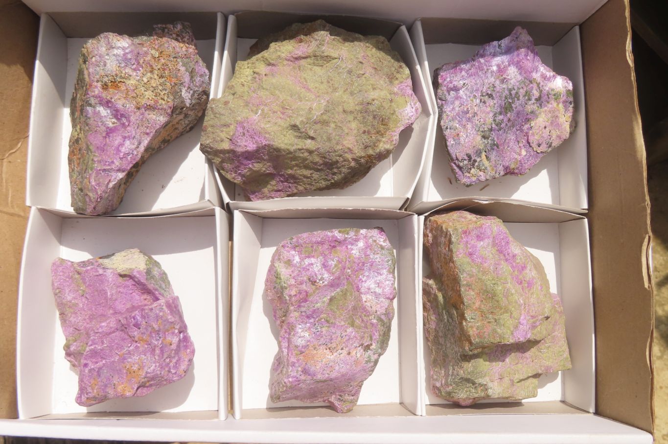 Natural Stichtite Cobbed Specimens x 6 From Barberton, South Africa - Toprock Gemstones and Minerals 