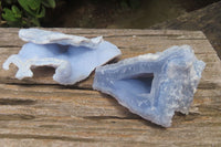 Natural Etched Blue Chalcedony Specimens x 4 From Nsanje, Malawi - Toprock Gemstones and Minerals 