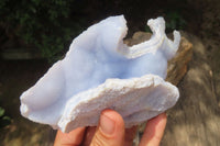 Natural Etched Blue Chalcedony Specimens x 4 From Nsanje, Malawi - Toprock Gemstones and Minerals 