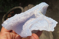Natural Etched Blue Chalcedony Specimens x 4 From Nsanje, Malawi - Toprock Gemstones and Minerals 