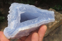 Natural Etched Blue Chalcedony Specimens x 4 From Nsanje, Malawi - Toprock Gemstones and Minerals 