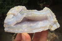 Natural Etched Blue Chalcedony Specimens x 4 From Nsanje, Malawi - Toprock Gemstones and Minerals 