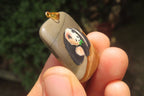 Polished Polychrome Jasper Pendant with Hand Painted Panda - sold per item - From Madagascar - Toprock Gemstones and Minerals 