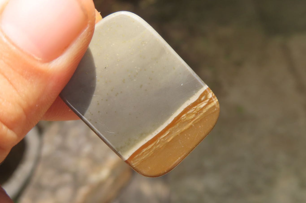 Polished Polychrome Jasper Pendant with Hand Painted Panda - sold per item - From Madagascar - Toprock Gemstones and Minerals 