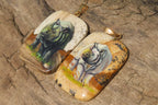 Polished Picture Stone Pendant with Hand Painted Rhinos - Sold Per Item - From Namibia - Toprock Gemstones and Minerals 